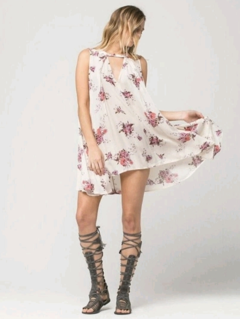 Free People Tree Swing Floral Tunic Top Dress